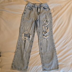 PacSun Light Blue Distressed Flare Jeans